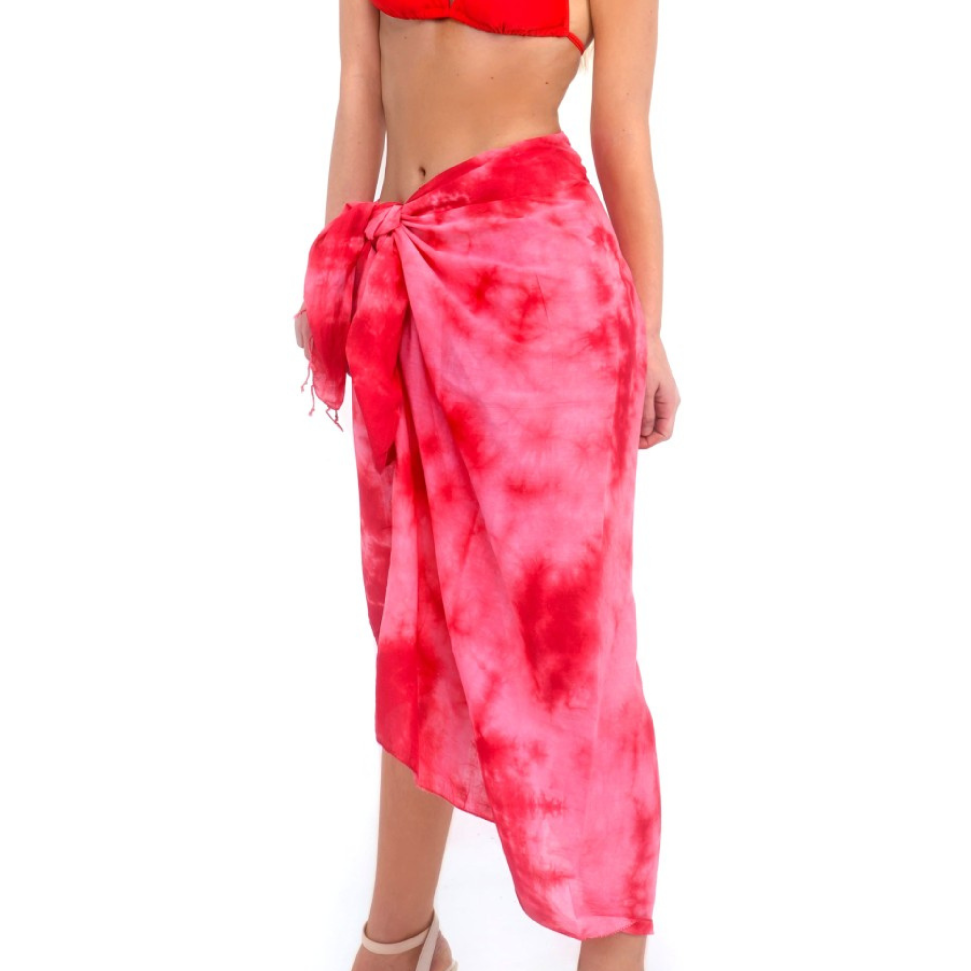 RED TIE & DYE PAREO