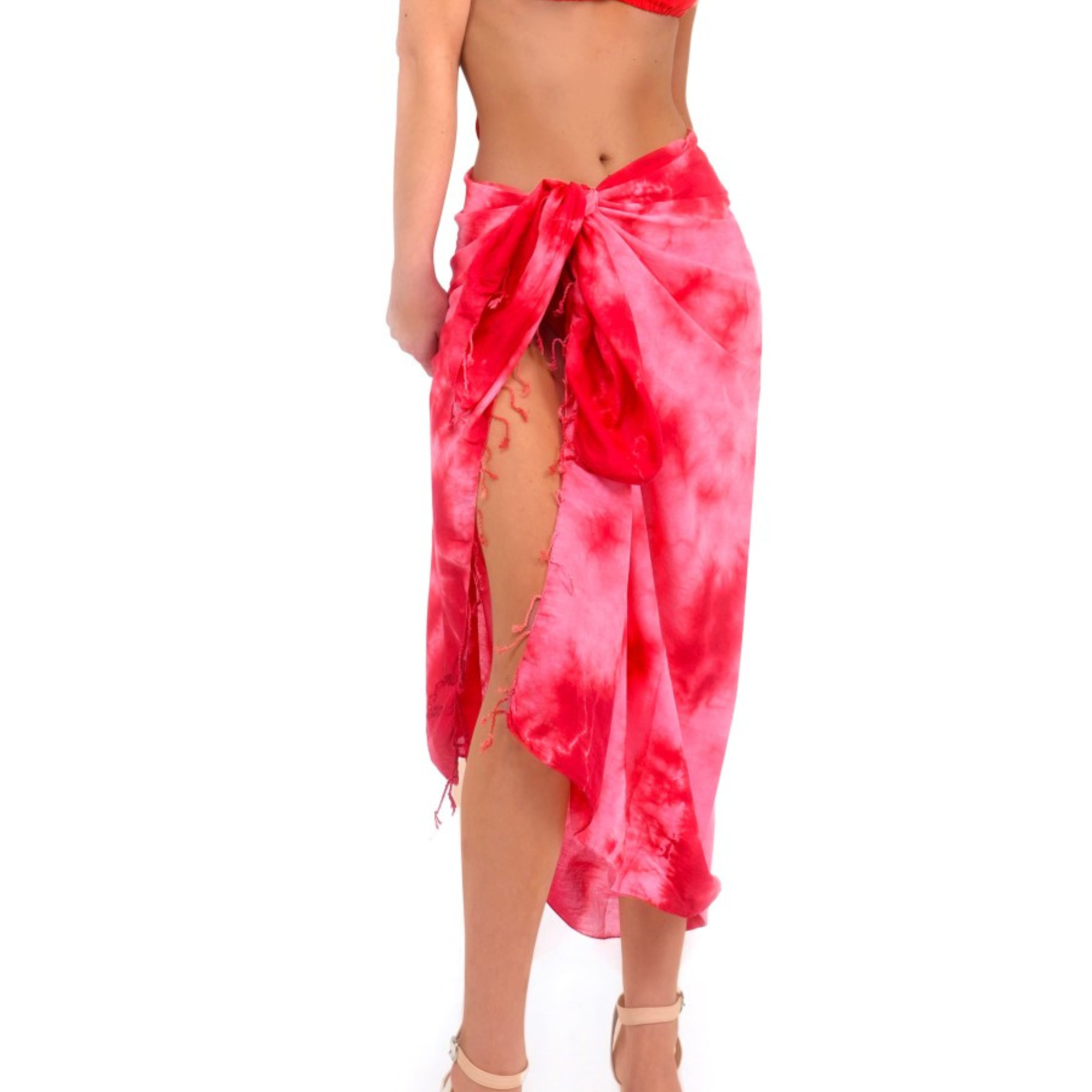 RED TIE & DYE PAREO