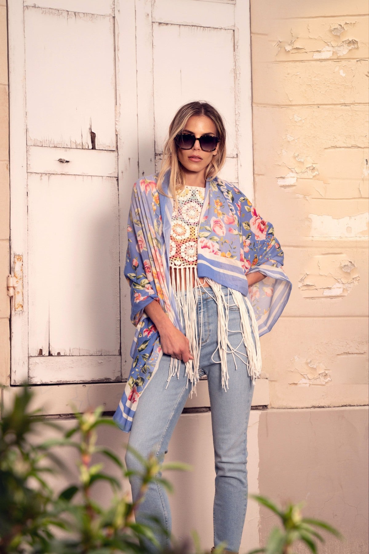 PAREO FLOWERS BLUE