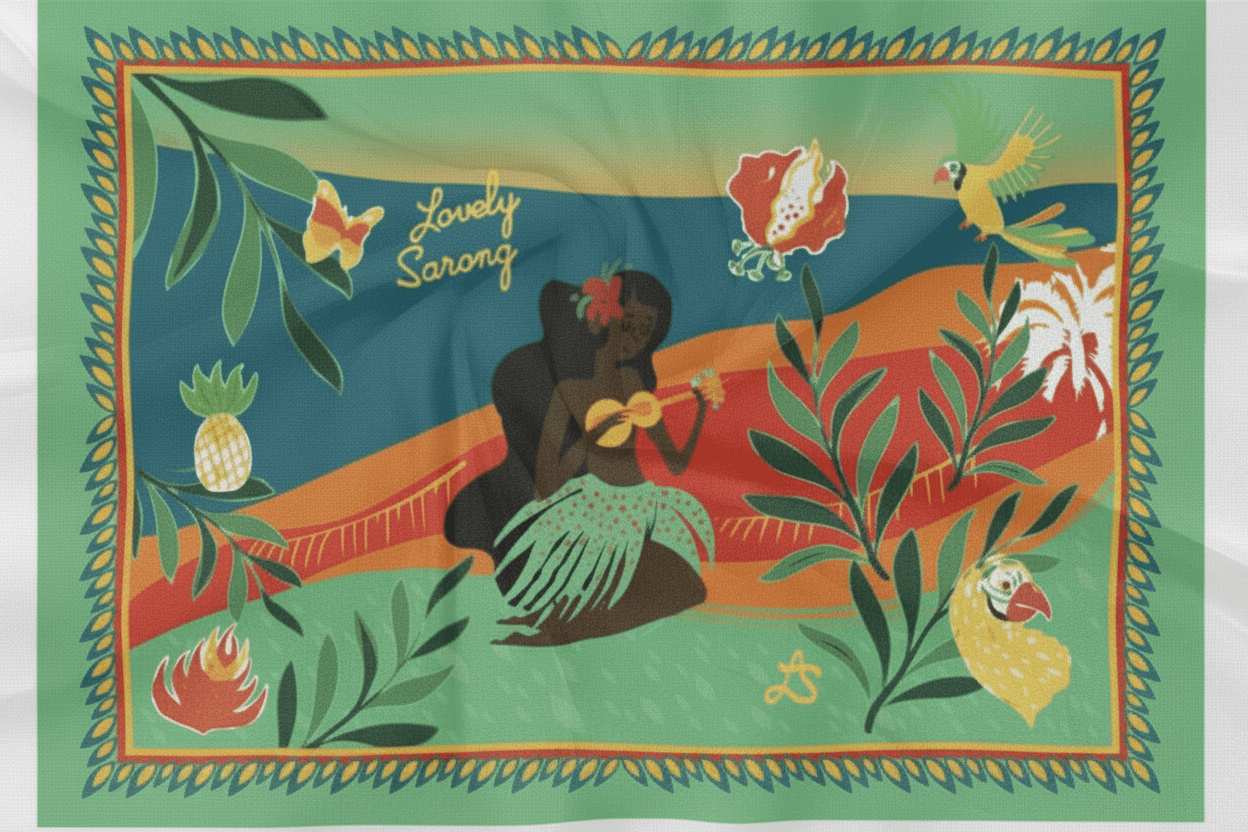 PAREO BORA BORA EMERAUDE - LOVELY SARONG