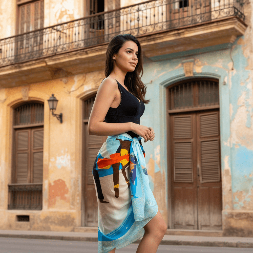PAREO CUBA BLEU - LOVELY SARONG