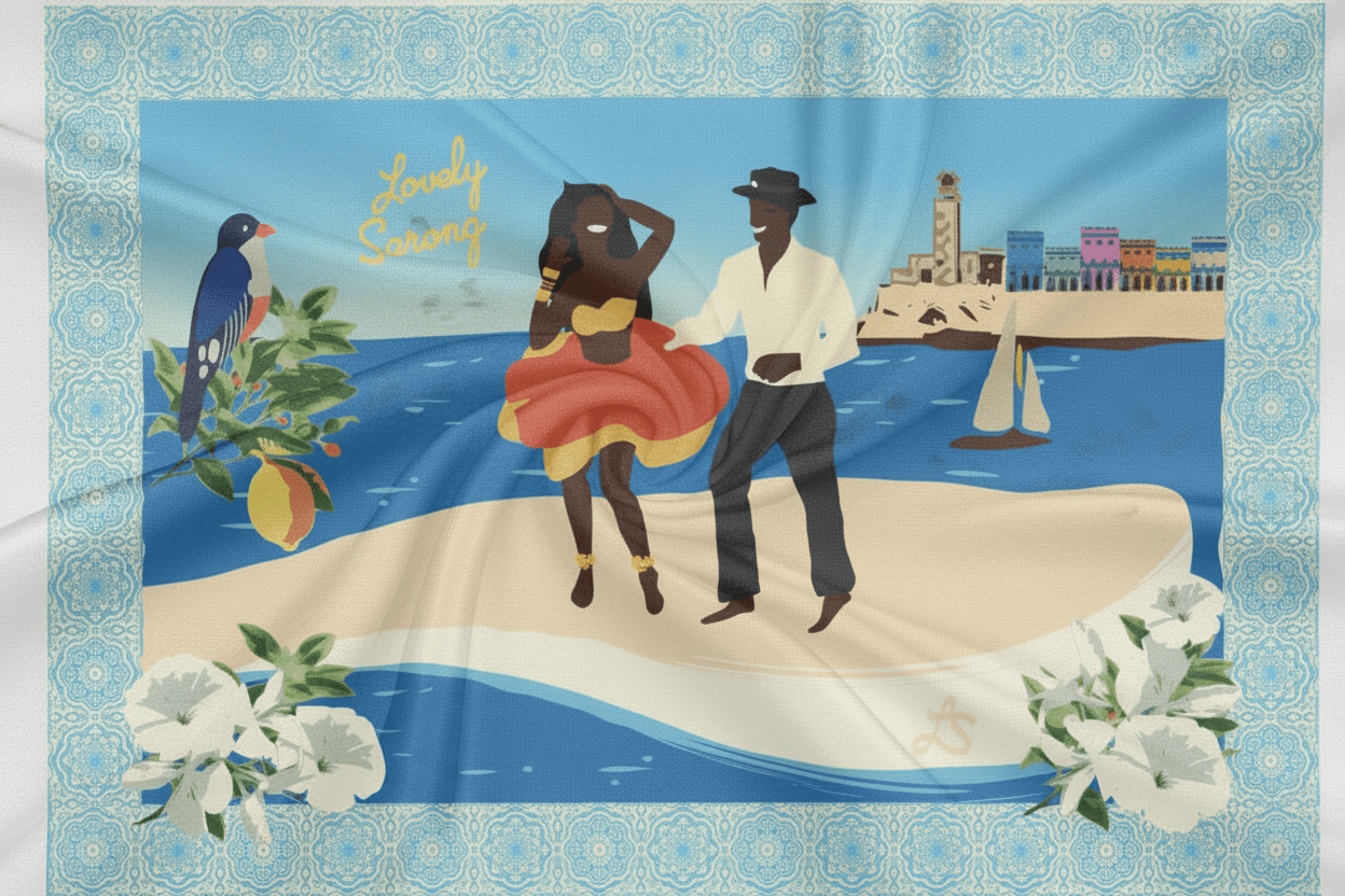 PAREO CUBA BLEU - LOVELY SARONG