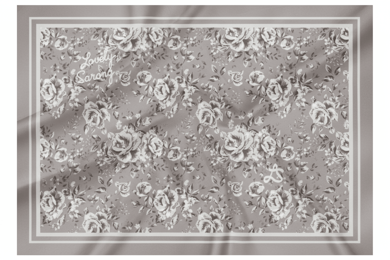 Paréo Flowers Gray - LOVELY SARONG