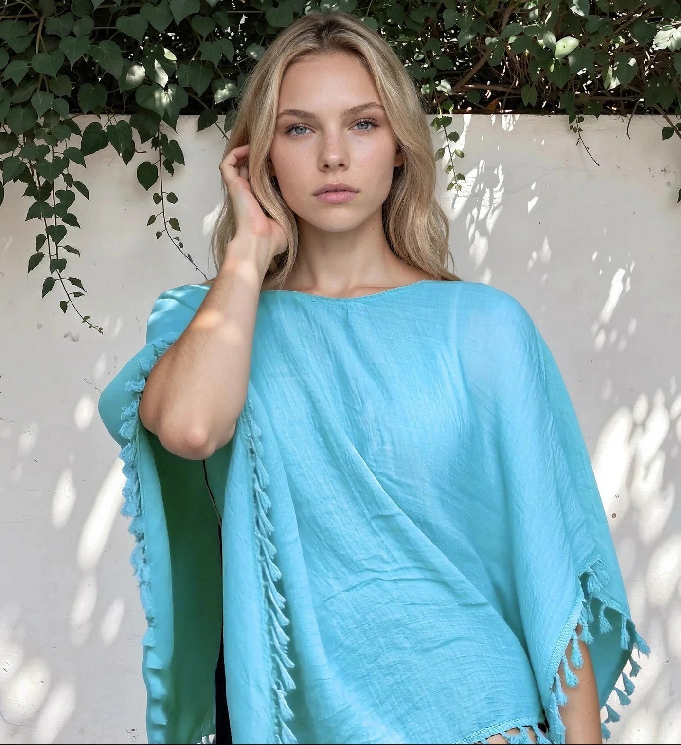 Poncho de plage Bleu Lagon Lovely Sarong - LOVELY SARONG