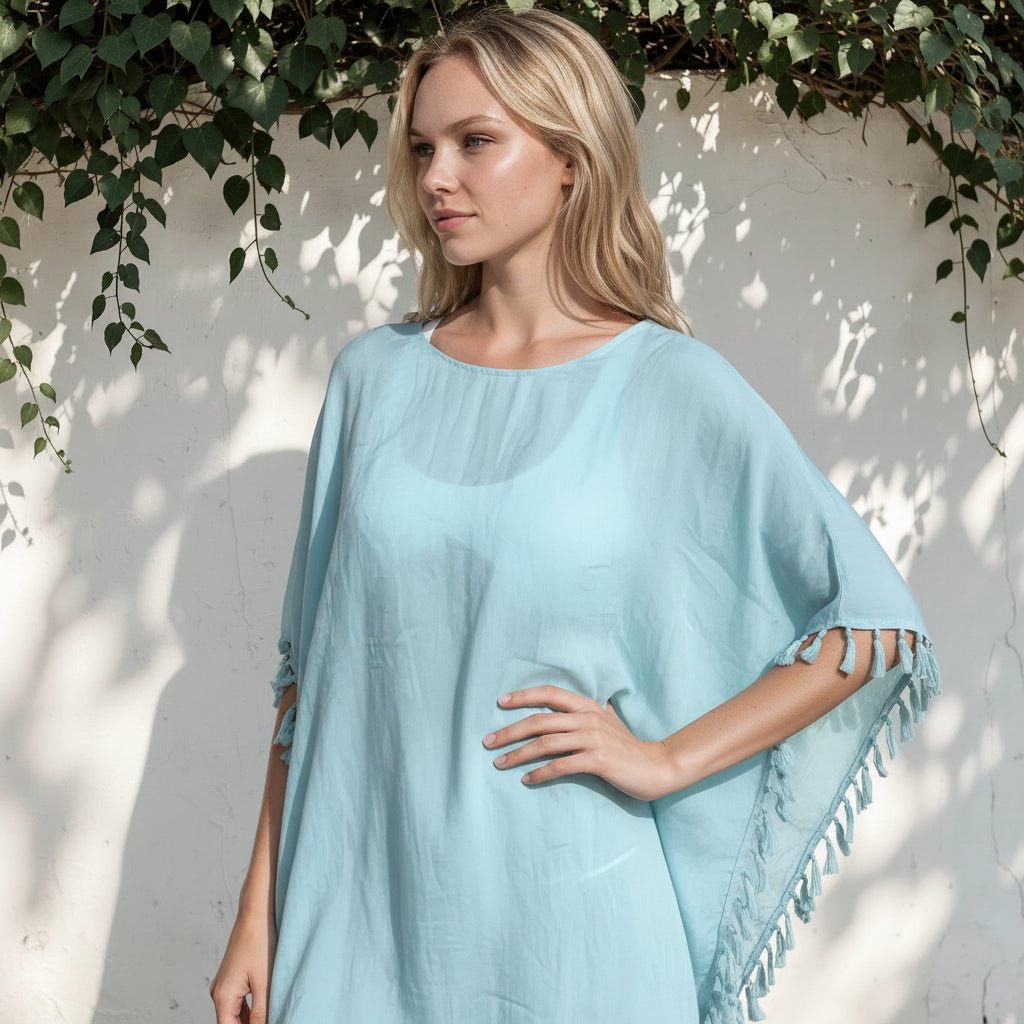 Poncho de plage turquoise - LOVELY SARONG