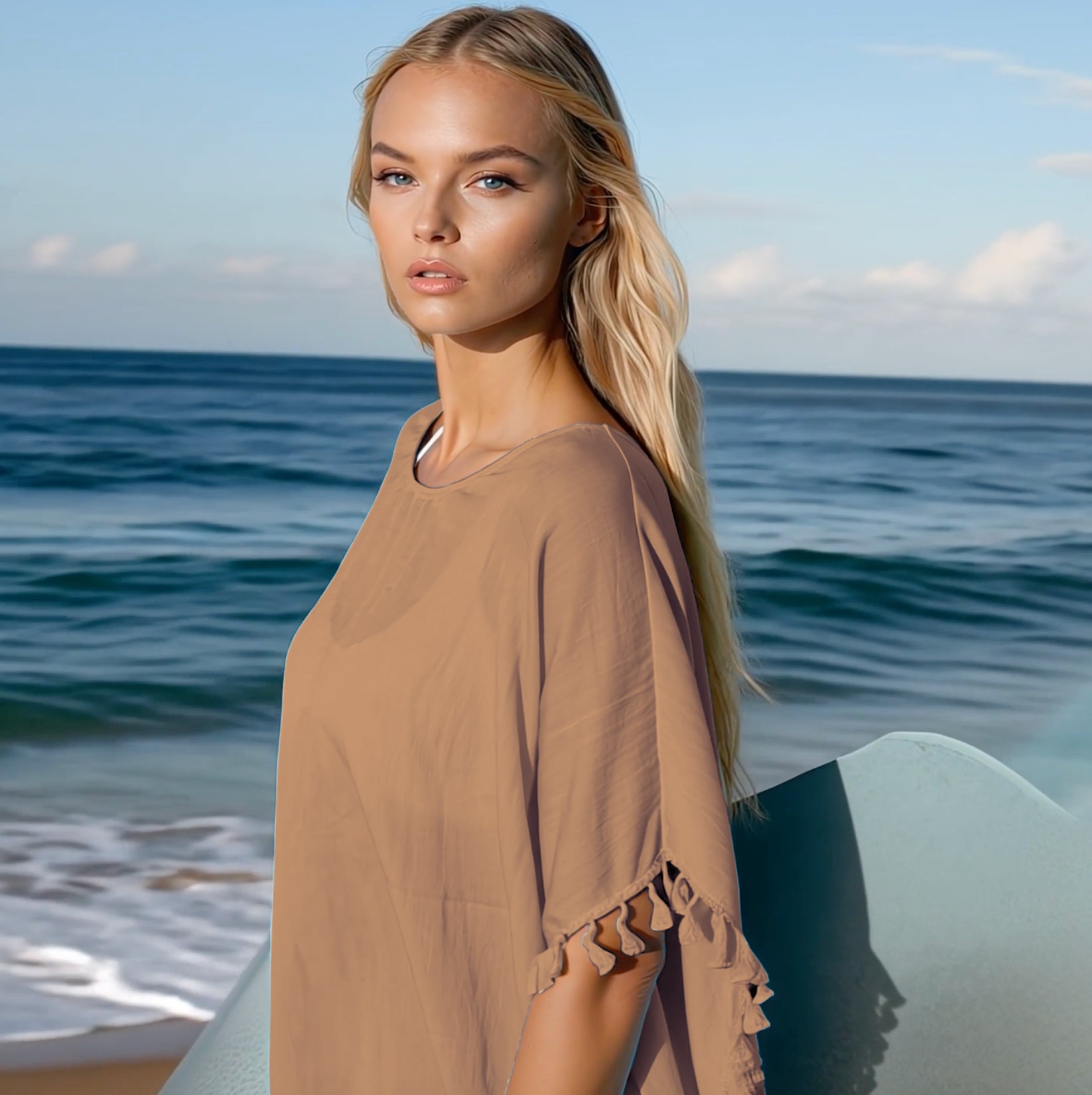 Poncho de plage brown
