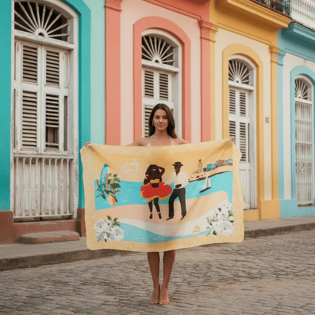 PAREO CUBA JAUNE - LOVELY SARONG