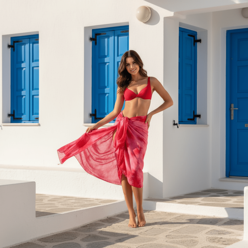 Paréo Tie & Dye Rouge - LOVELY SARONG