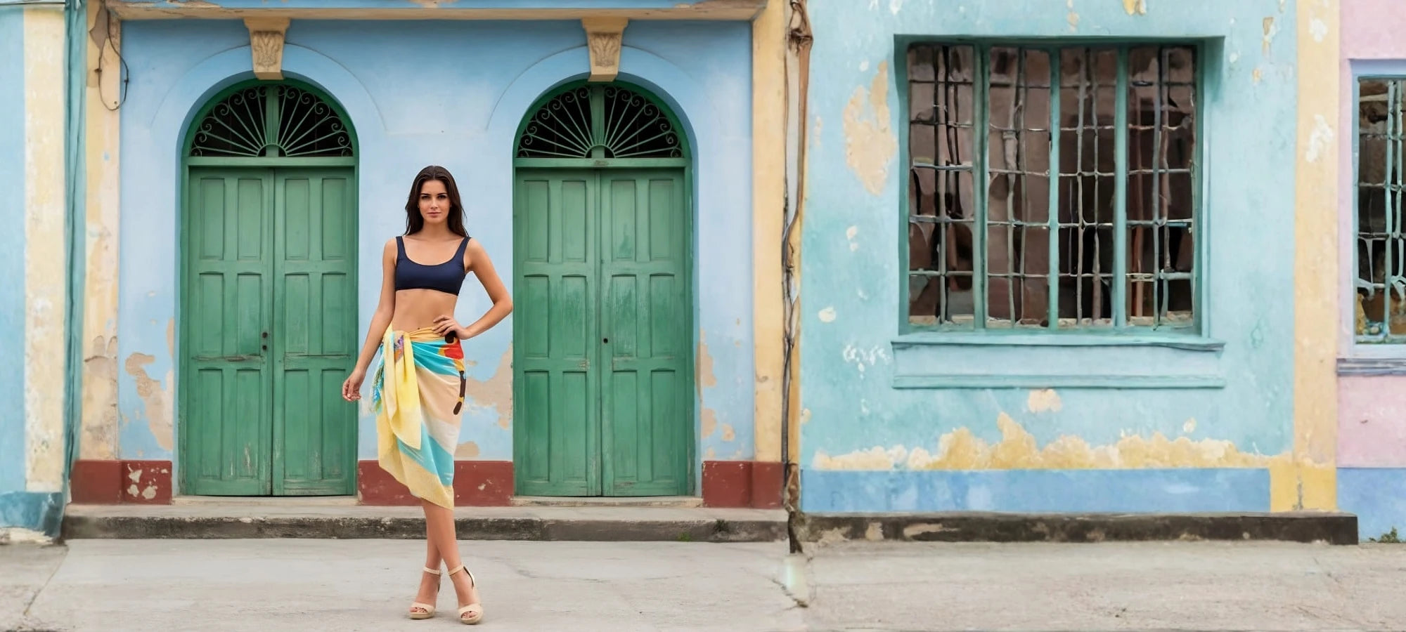 paréo Lovely Sarong Cuba Jaune collection Island coton bio